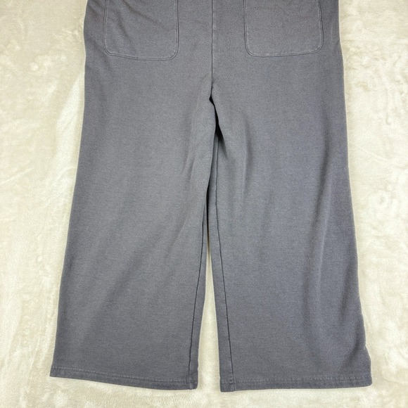 Madewell MWL Women Superbrushed Jumpsuit M Gray Wide Leg Relaxed Cropped Boho - Picture 3 of 14
